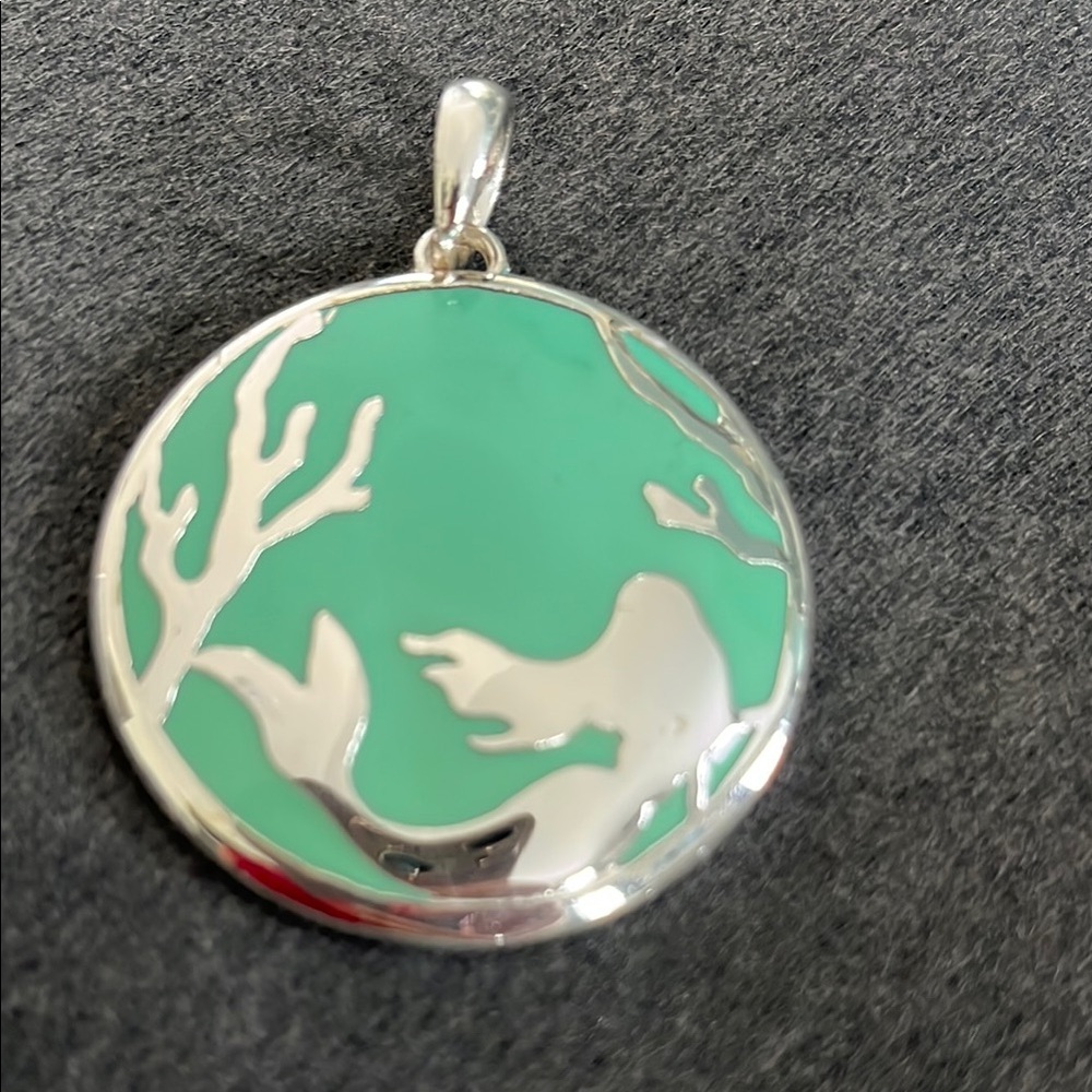Silver and Green Mermaid Pendant